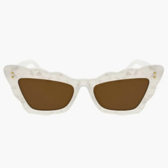 BCBG 51mm Scalloped Mother of Pearl Cat Eye Sunglasses NEW NWT - Picture 1 of 2